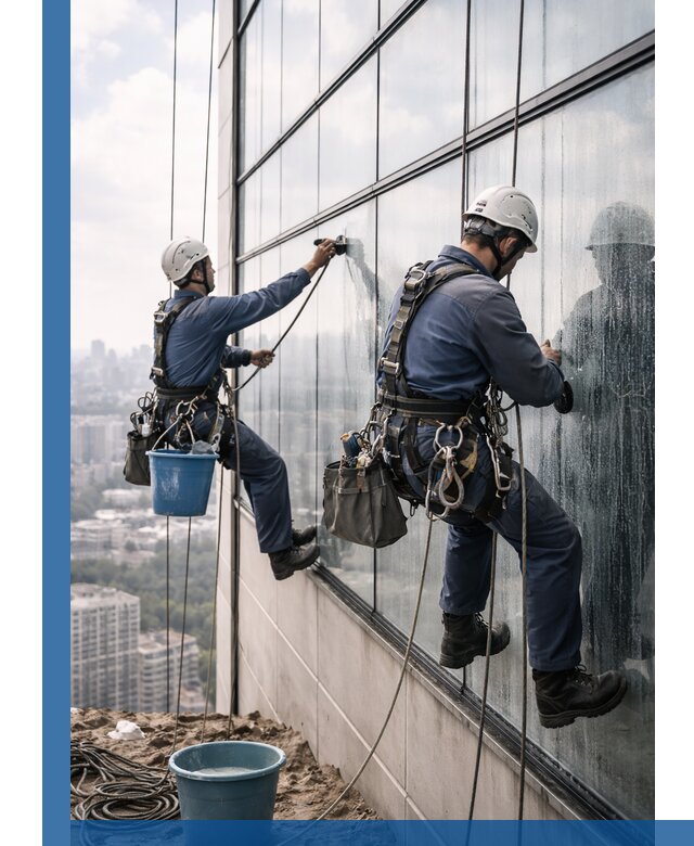 Профессиональная мойка фасадных окон альпинистами в Пугачёве