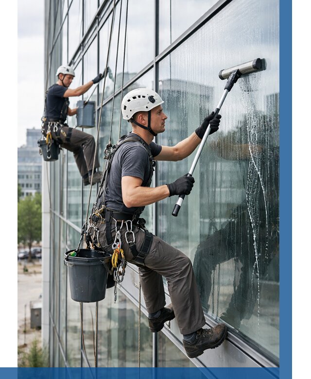 Мойка витражей альпинистами в Пугачёве от 711 р. под ключ|ВЫСОТНИК-Пгч