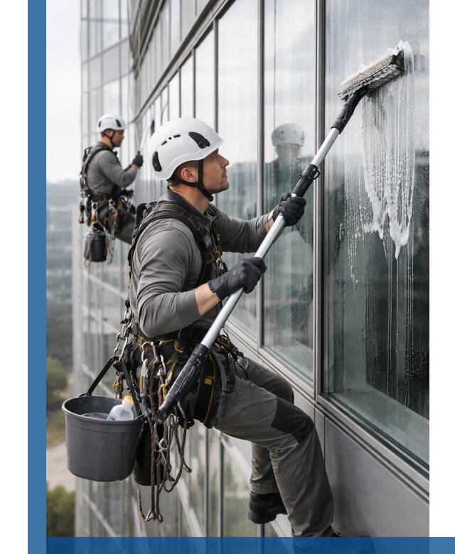 Высотная мойка сплошного остекления с выездом в Пугачёве