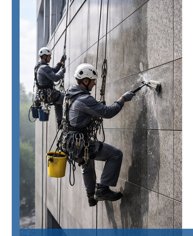 Профессиональная мойка фасада из керамогранита в Пугачёве