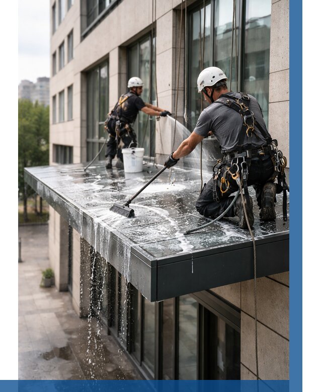 Мойка козырьков и навесов в Пугачёве от 3556 р. | ВЫСОТНИК-Пгч