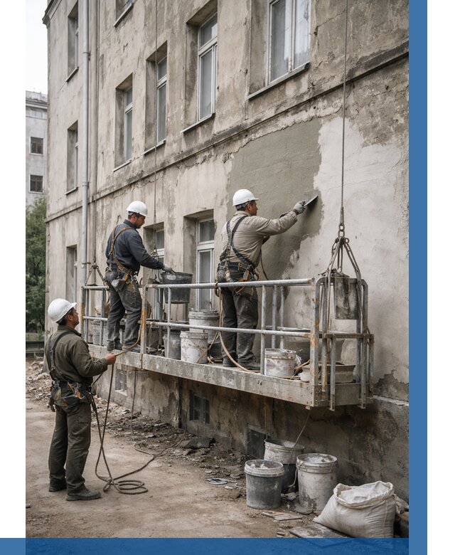 Капитальный ремонт фасада в Пугачёве от 4267 р. | ВЫСОТНИК-Пгч