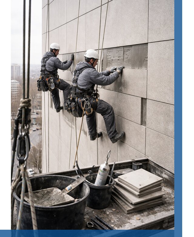 Ремонт фасада из керамогранита в Пугачёве от 2540 р. | ВЫСОТНИК-Пгч