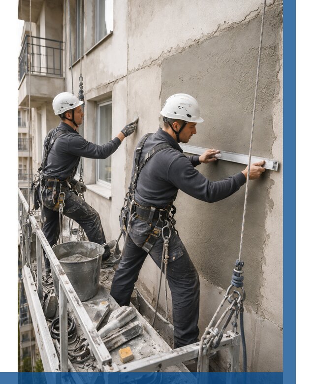 Штукатурка фасада на высоте в Пугачёве от 914 р. | ВЫСОТНИК-Пгч