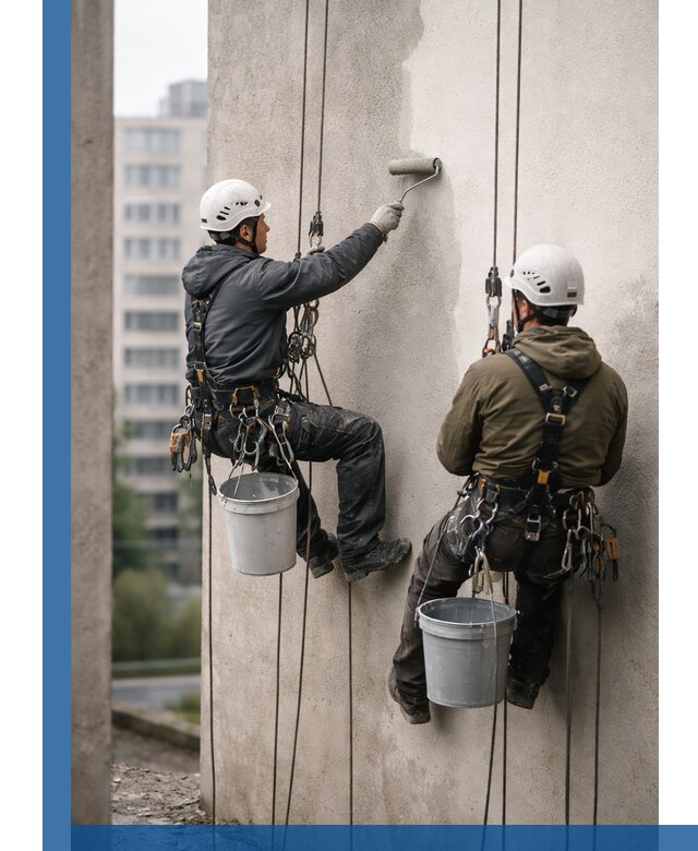 Покраска фасадов высотными альпинистами в Пугачёве с гарантией