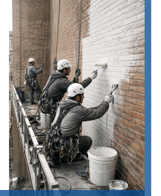 Покраска кирпичного фасада в Пугачёве от 356 р. | ВЫСОТНИК-Пгч