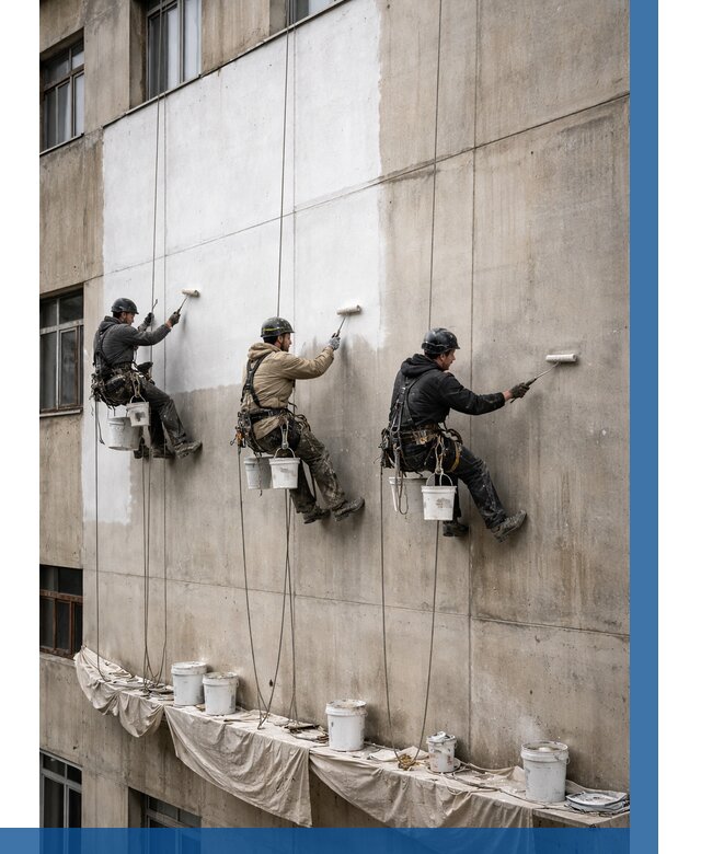 Покраска бетонного фасада в Пугачёве от 356 р за м2 | ВЫСОТНИК-Пгч