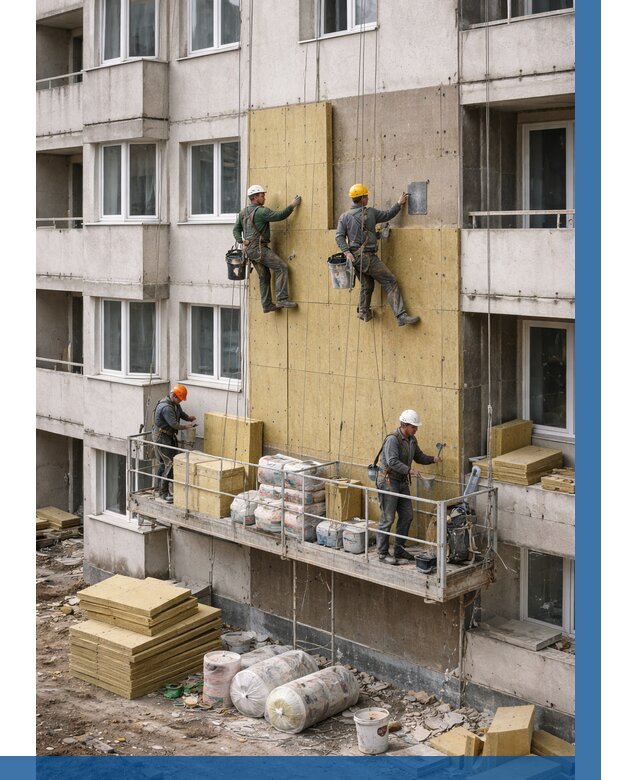 Утепление фасада минватой в Пугачёве от 1524 р. | ВЫСОТНИК-Пгч