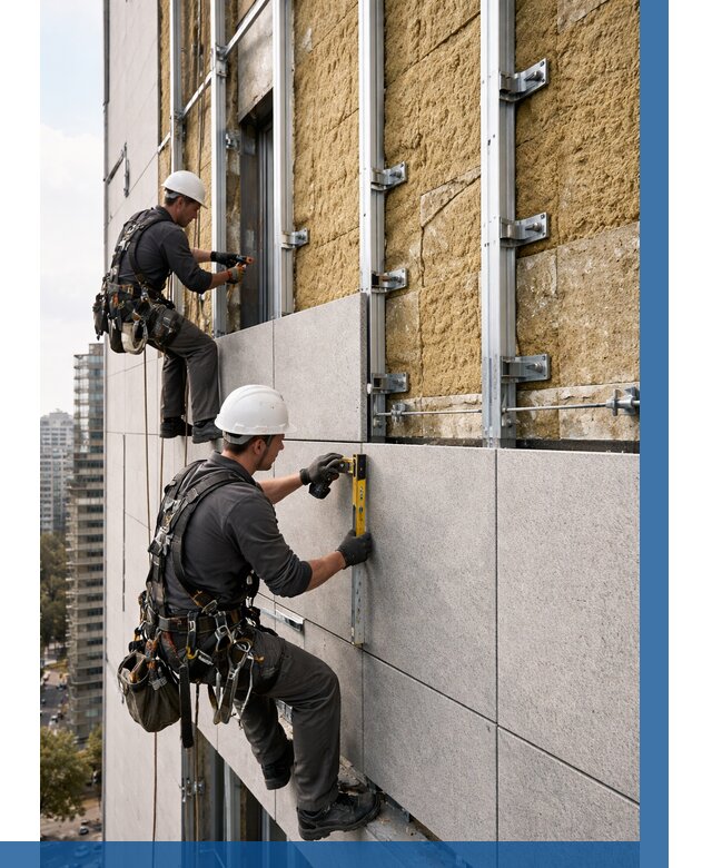 Монтаж вентилируемого фасада в Пугачёве от 3556 р. | ВЫСОТНИК-Пгч