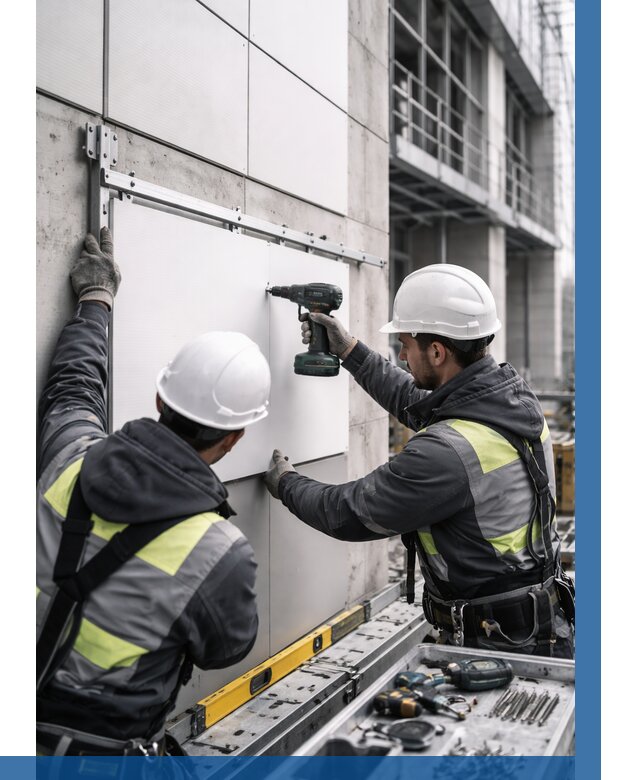 Монтаж композитных панелей фасада в Пугачёве от 2540 р. | ВЫСОТНИК-Пгч