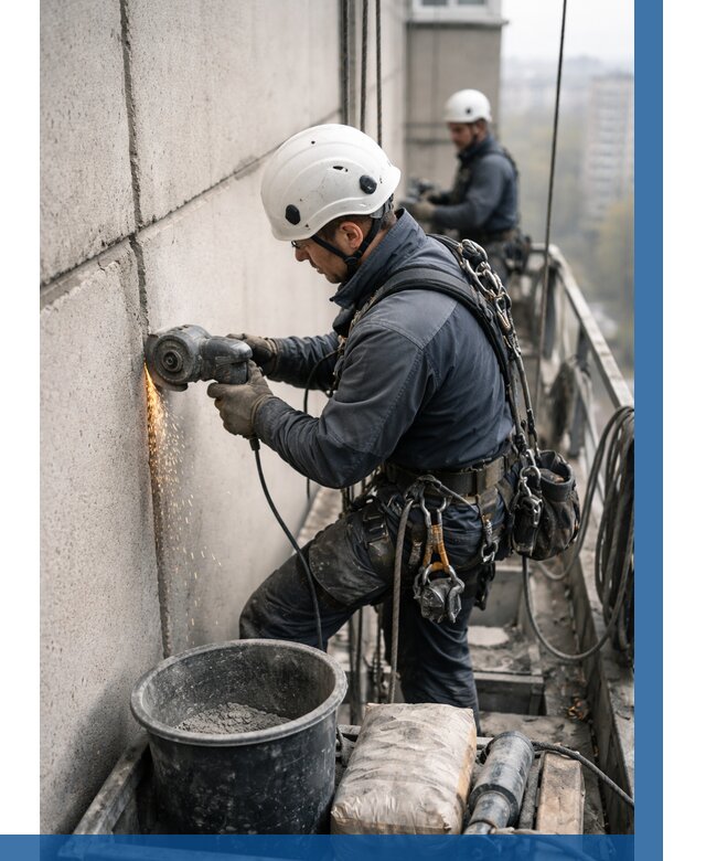 Штробление межпанельных швов в Пугачёве от 1219 р. | ВЫСОТНИК-Пгч