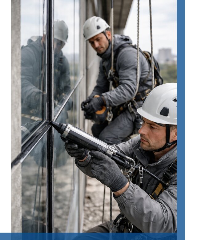 Герметизация витражных швов в Пугачёве от 660 р. | ВЫСОТНИК-Пгч