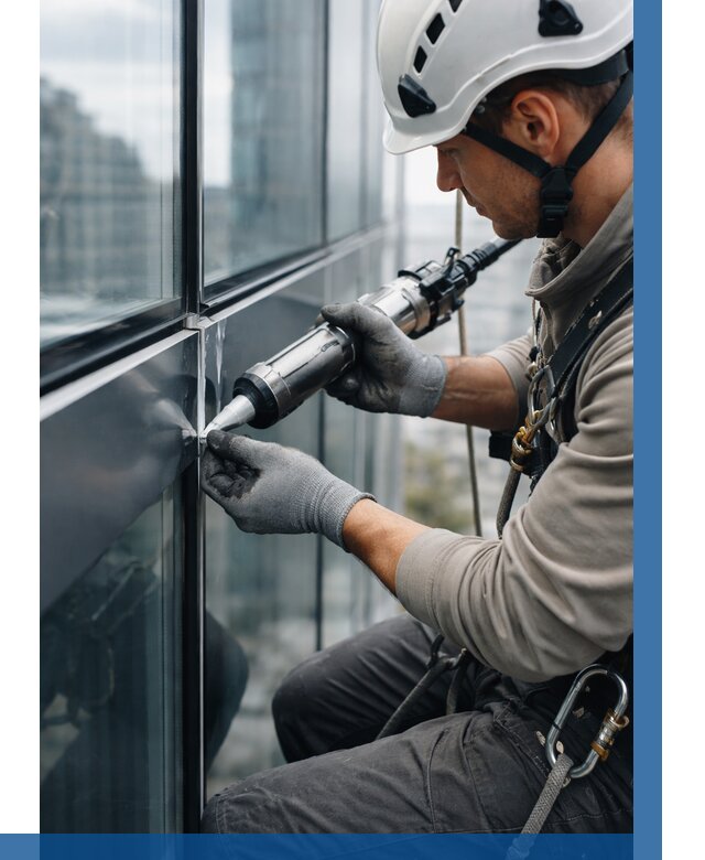 Герметизация стыков витража в Пугачёве от 1219 р. | ВЫСОТНИК-Пгч