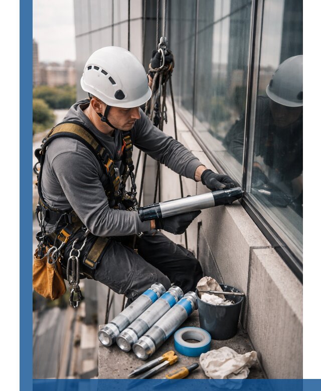 Герметизация стыков витража в Пугачёве для герметичных фасадов