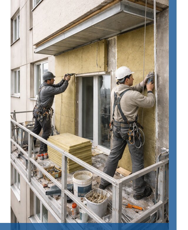 Утепление балкона снаружи в Пугачёве от 1626 р. под ключ ВЫСОТНИК-Пгч