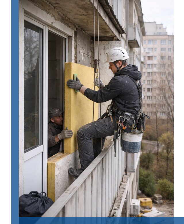 Профессиональное утепление балкона снаружи в Пугачёве под ключ