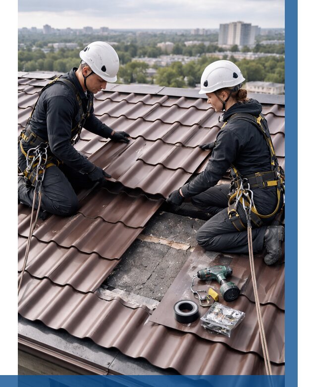 Ремонт металлочерепицы на крыше в Пугачёве от 914 р. | ВЫСОТНИК-Пгч