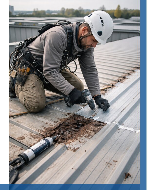 Ремонт профнастила на кровле в Пугачёве от 711 р. | ВЫСОТНИК-Пгч