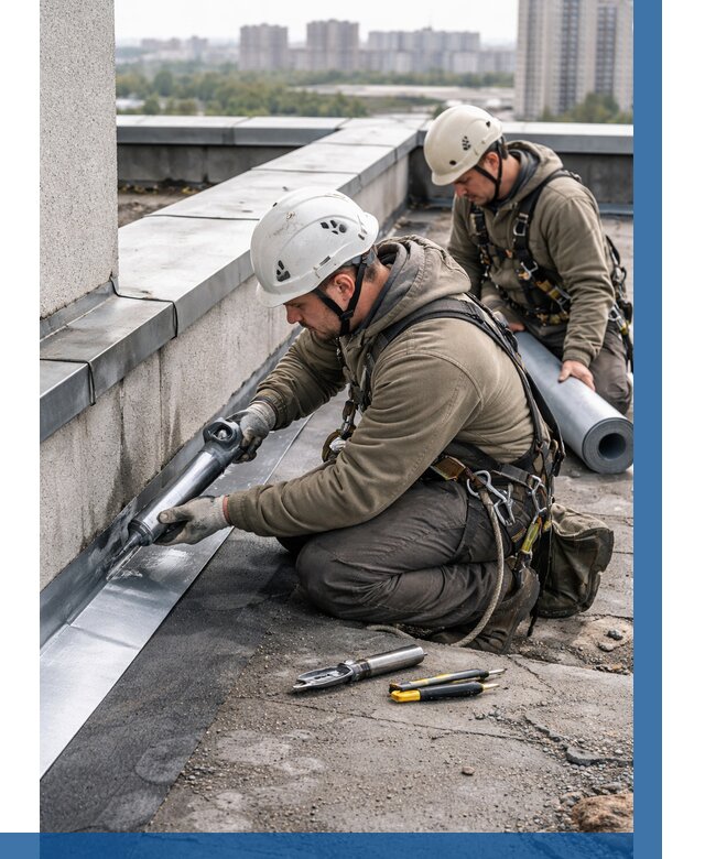 Ремонт кровельных примыканий в Пугачёве от 1219 р. | ВЫСОТНИК-Пгч