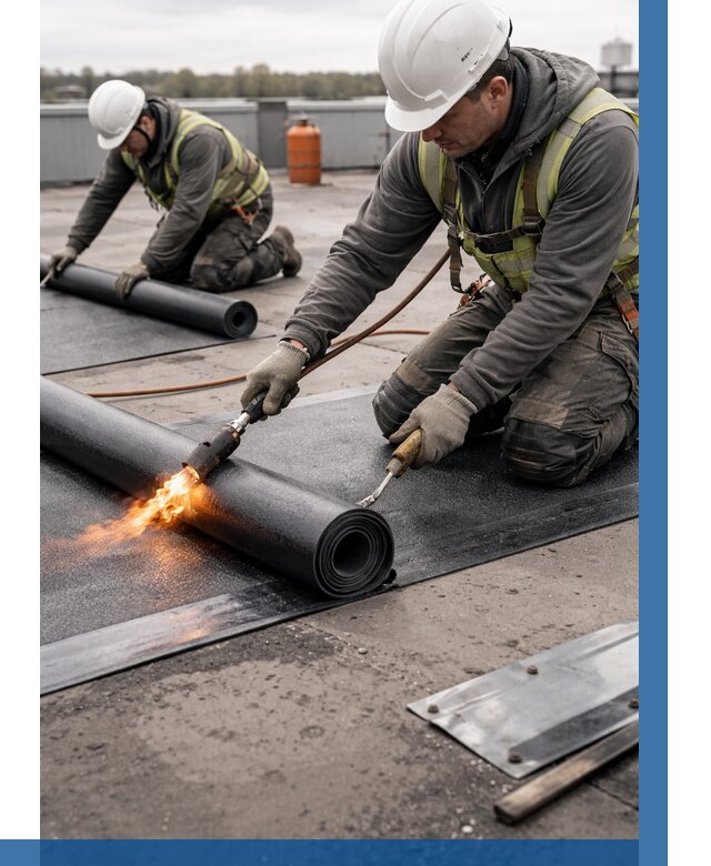 Монтаж наплавляемой кровли в Пугачёве от 864 р. — ВЫСОТНИК-Пгч