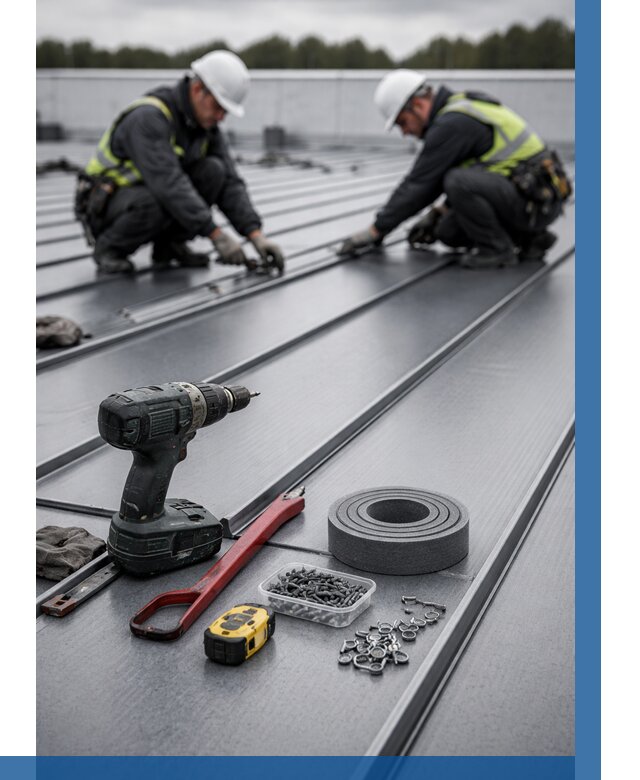 Монтаж фальцевой кровли в Пугачёве от 1829 р. | ВЫСОТНИК-Пгч