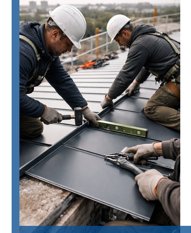 Монтаж фальцевой кровли в Пугачёве для промышленных зданий