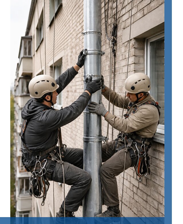 Замена водосточных труб в Пугачёве от 6604 р. | ВЫСОТНИК-Пгч