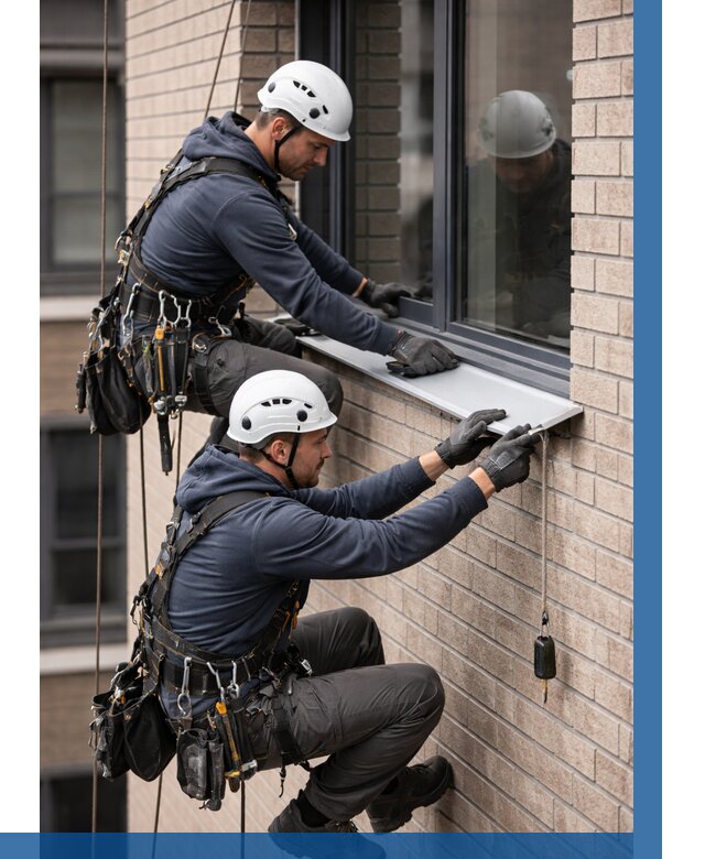 Монтаж оконных отливов под ключ в Пугачёве от 3556 р. | ВЫСОТНИК-Пгч