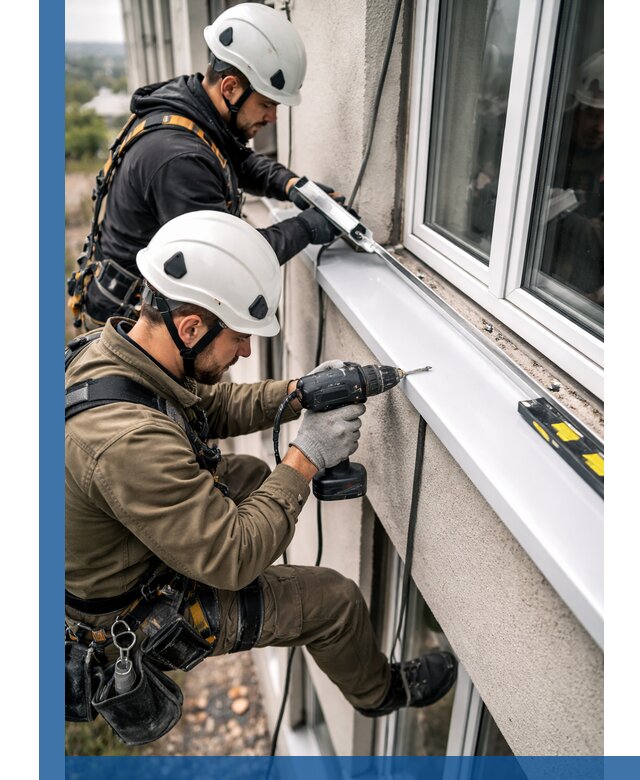 Профессиональный монтаж оконных отливов и отведения воды в Пугачёве