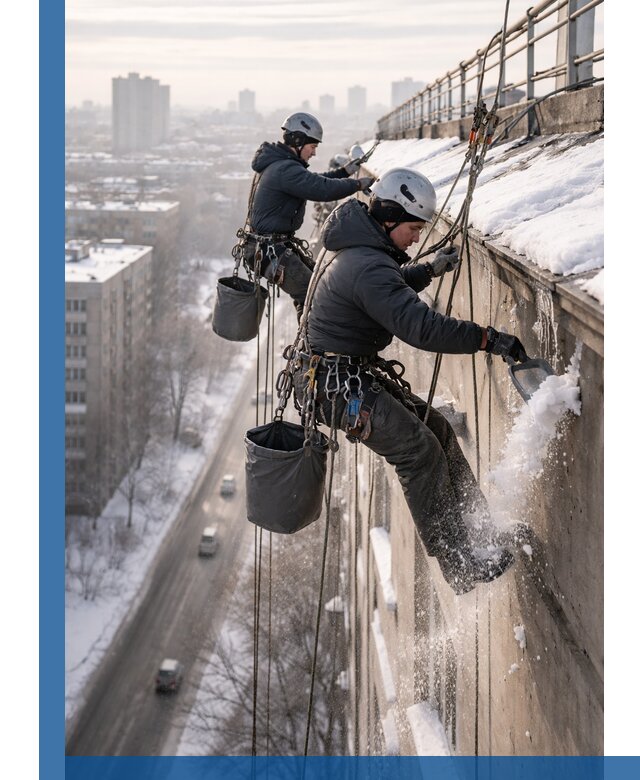 Очистка карнизов от снега в Пугачёве профессионально и безопасно