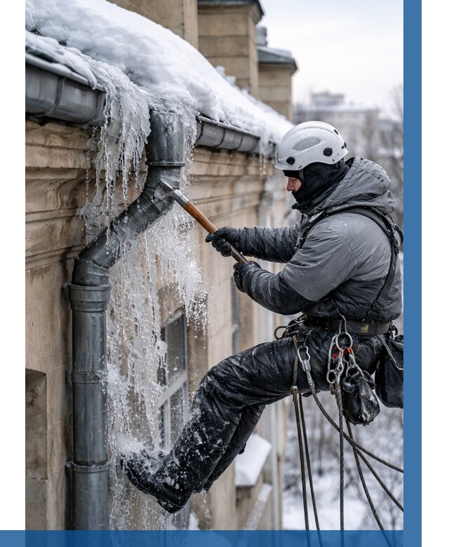 Очистка водостоков от льда в Пугачёве от 3556 р. | ВЫСОТНИК-Пгч