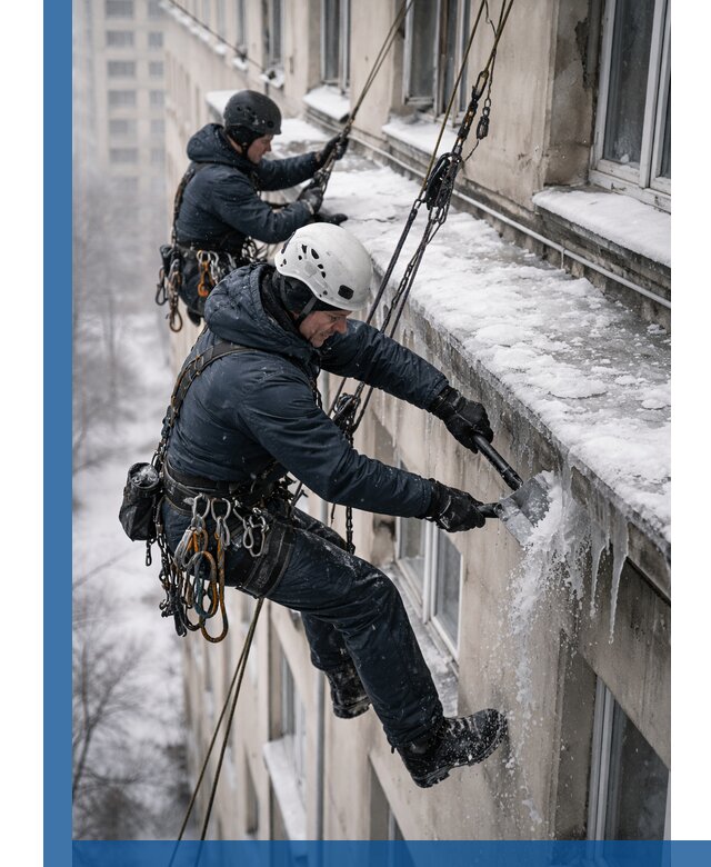 Удаление наледи и сосулек с карнизов в Пугачёве профессионально