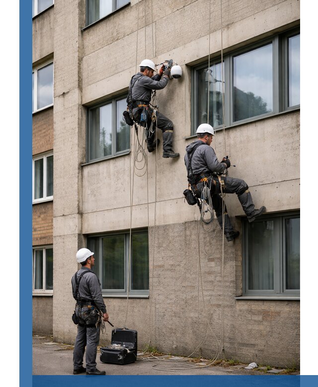Монтаж фасадных камер видеонаблюдения в Пугачёве под ключ