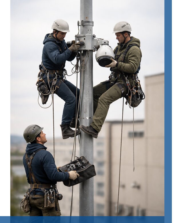 Установка видеокамер на мачте в Пугачёве от 8636 р. | ВЫСОТНИК-Пгч