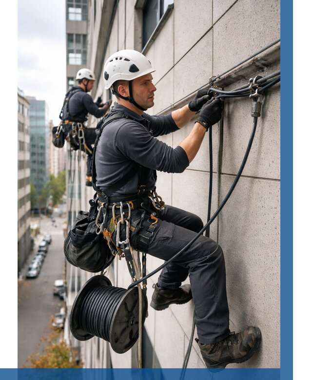 Прокладка кабеля по фасаду в Пугачёве от 356 р. | ВЫСОТНИК-Пгч