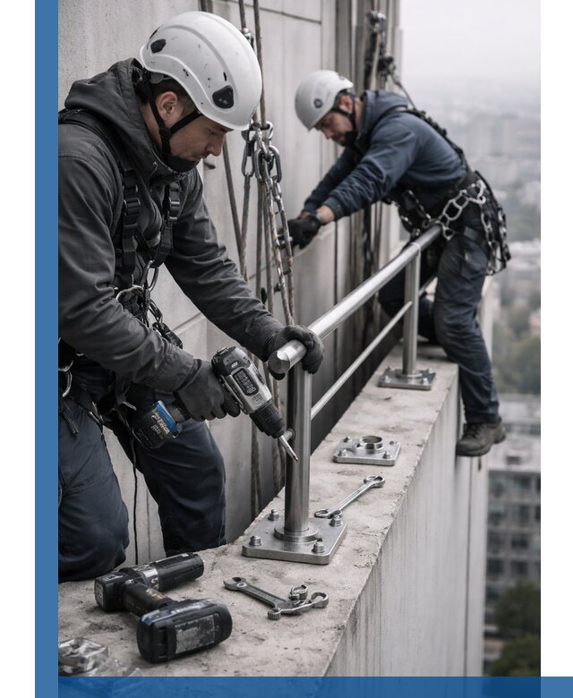 Монтаж перил на высоте в Пугачёве для жилых и промобъектов