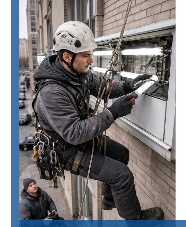 Профессиональная замена ламп в наружной вывеске в Пугачёве