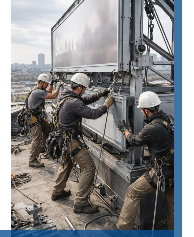 Монтаж крышной рекламной конструкции в Пугачёве от 60960 р.|ВЫСОТНИК-Пгч