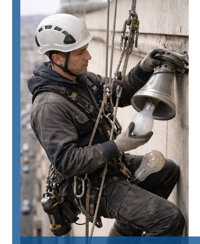 Замена ламп на высоте в Пугачёве профессионально и быстро