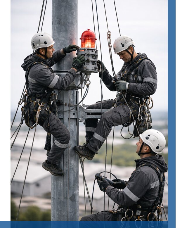 Монтаж заградительных огней в Пугачёве от 8636 р. | ВЫСОТНИК-Пгч