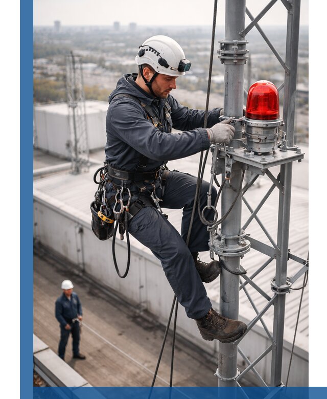 Монтаж заградительных огней и обслуживание объектов в Пугачёве