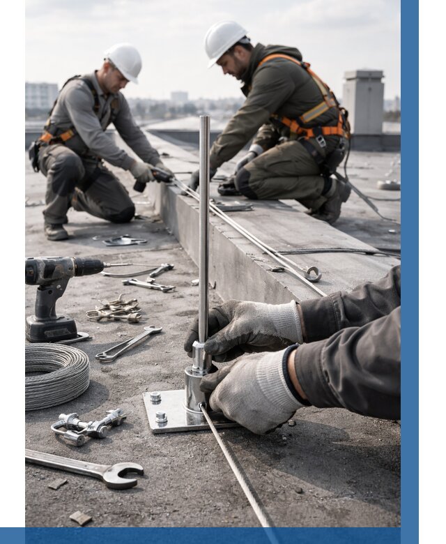 Монтаж молниезащиты на кровле в Пугачёве цена от 25400 р. | ВЫСОТНИК-Пгч