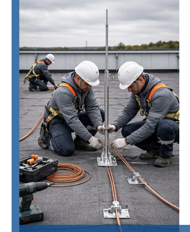 Монтаж молниезащиты на кровле в Пугачёве под ключ с гарантией