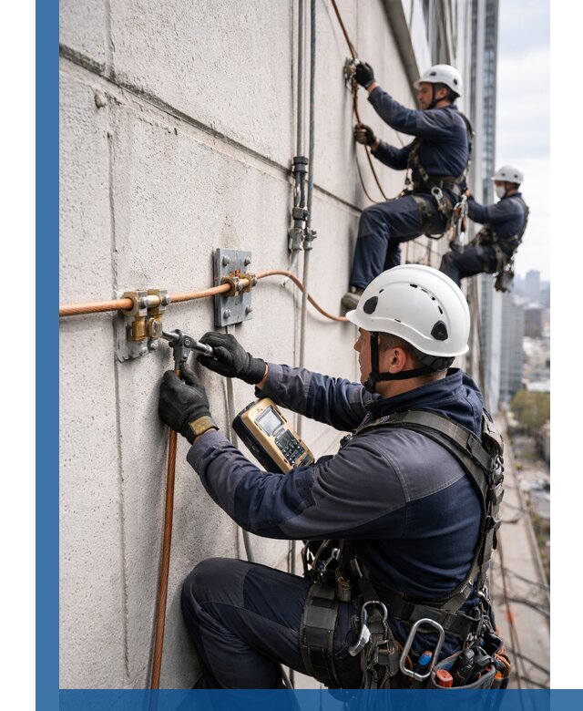 Монтаж системы заземления здания и молниезащиты в Пугачёве