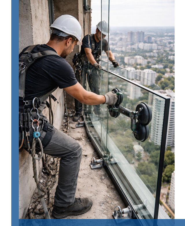 Монтаж стеклянных ограждений под ключ с гарантией в Пугачёве