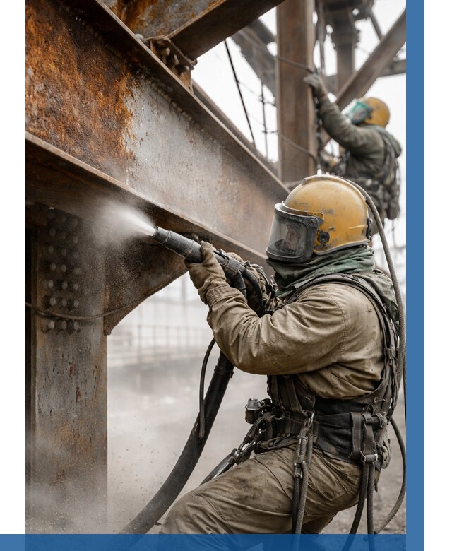 Пескоструйная очистка металлоконструкций в Пугачёве по 610 р.  ВЫСОТНИК-Пгч