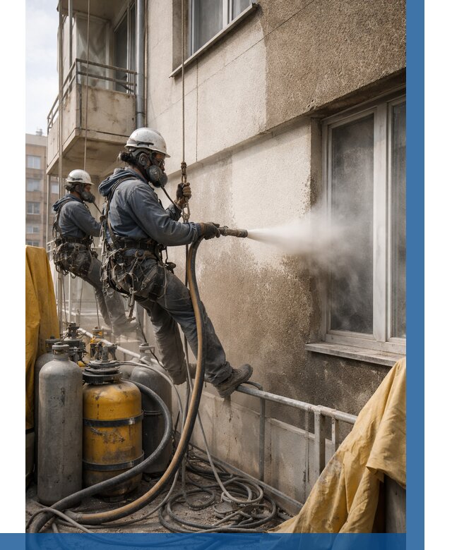 Пескоструйная очистка фасада в Пугачёве от 660 р. | ВЫСОТНИК-Пгч