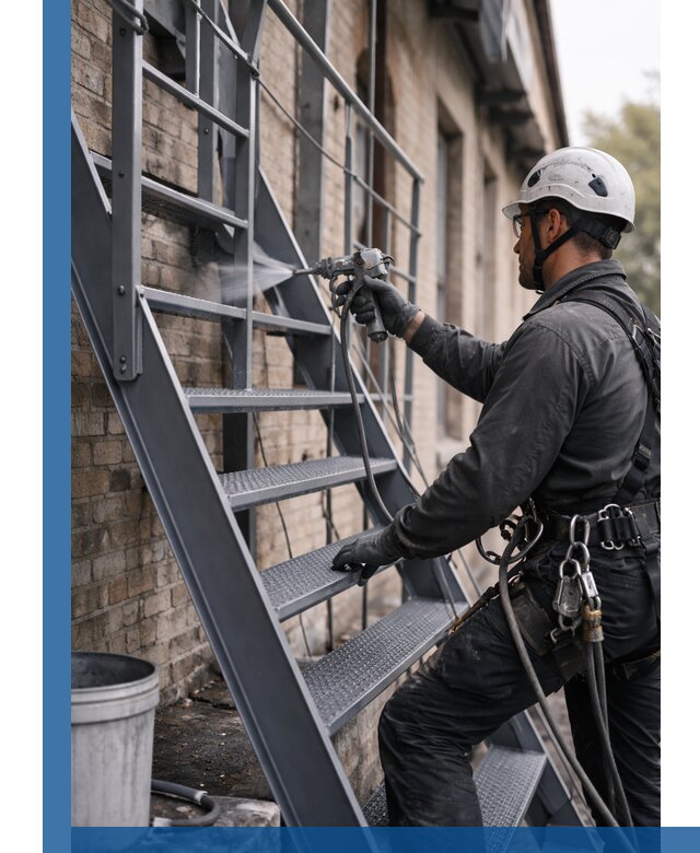 Покраска и антикоррозионная защита пожарных лестниц в Пугачёве