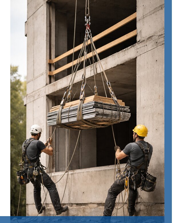 Подъем материала на этаж веревками в Пугачёве от 1524 р. | ВЫСОТНИК-Пгч