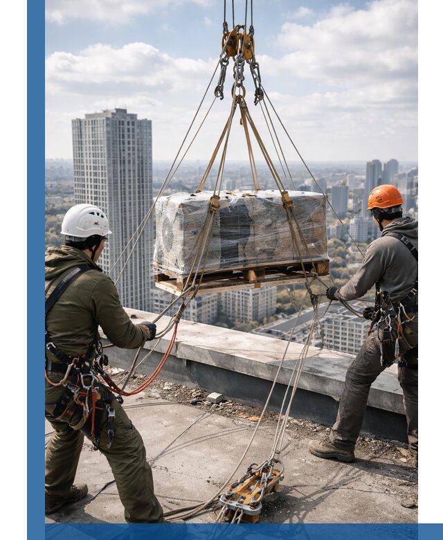 Подъем и монтаж крупногабаритных грузов на крышу в Пугачёве